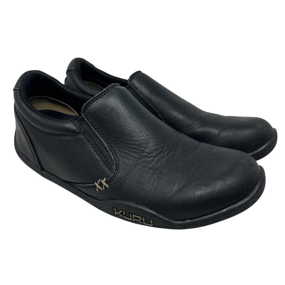 Men's Kuru Kivi Black Leather Slip on Comfort Travel Work Arch Support Shoes 8